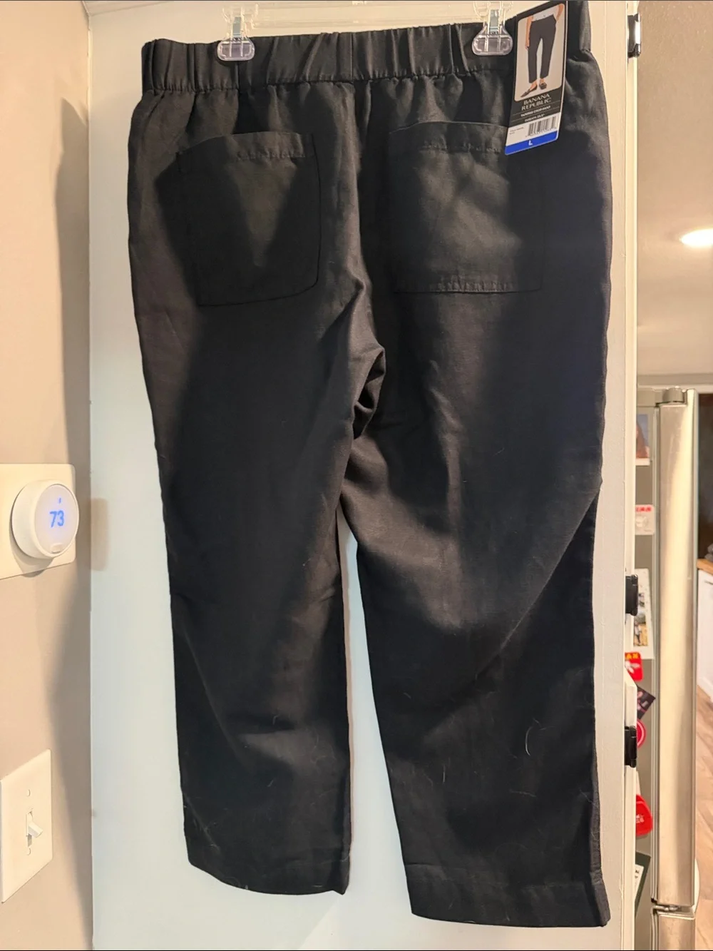 NEW Banana Republic Black Women's Pull-On Linen blend Pants
